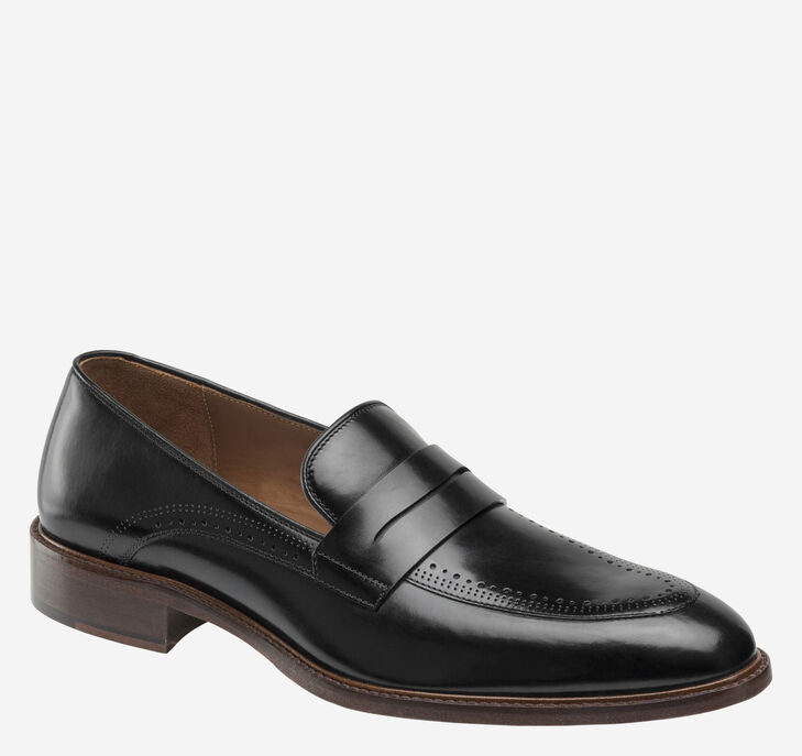 Johnston & Murphy Sayer Penny Loafers Herr - Svarta Finskor [RL1809267]